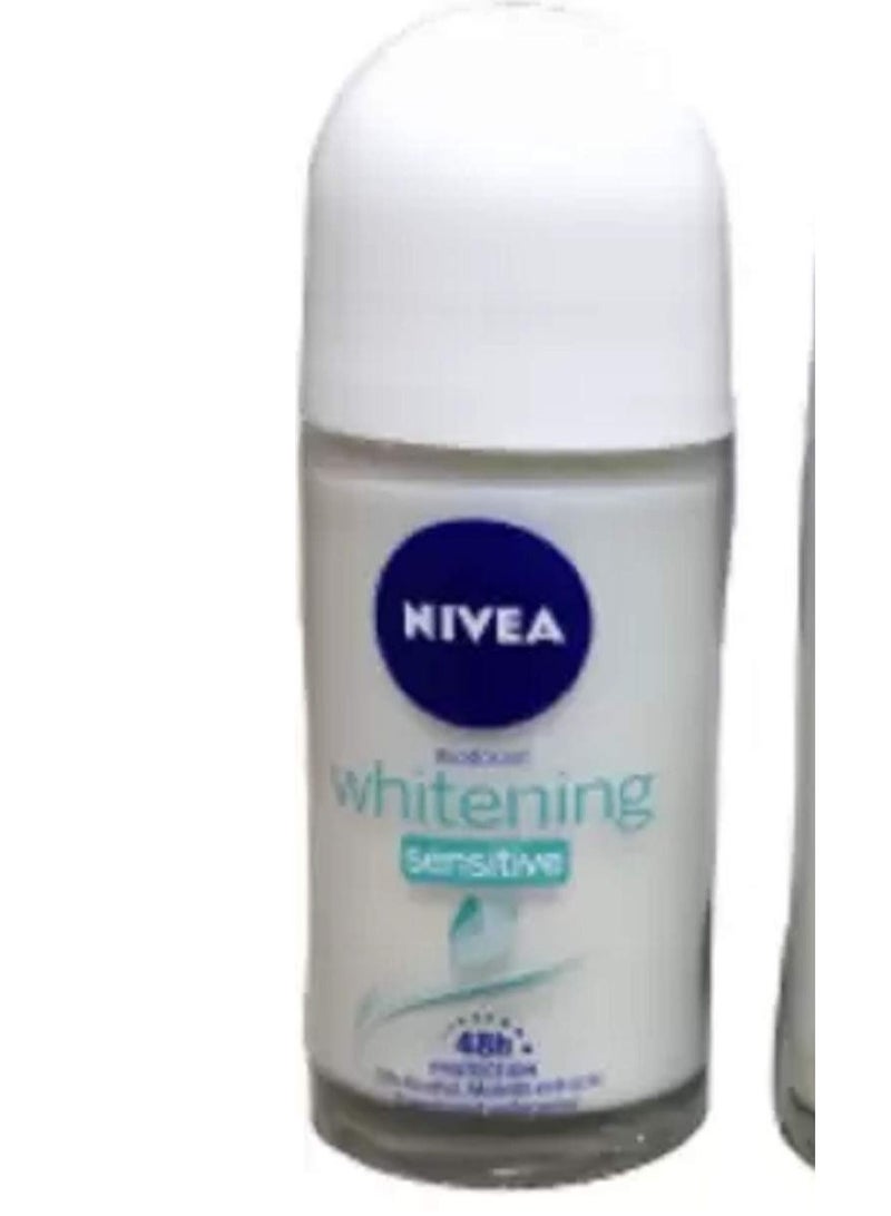 nivea Roll on whitening sensitive + Pearl & beauty Body deodorant - For Women 50ml*2 - Image 2
